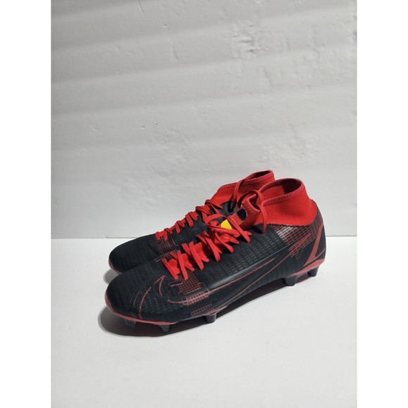 Nike Men size 8 Mercurial Superfly Customized YAVI Black and RED Soccer Cleats - Picture 3 of 11